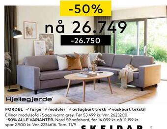 Skeidar Ellinor modulsofa tilbud