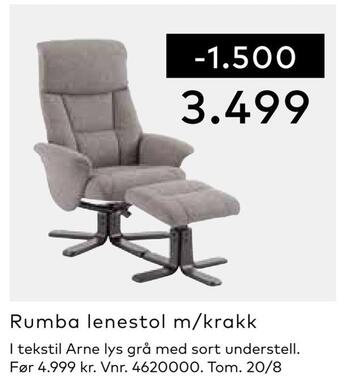Skeidar Rumba lenestol m/krakk tilbud
