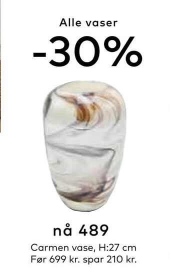 Skeidar Carmen vase tilbud
