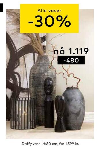 Skeidar Daffy vase tilbud