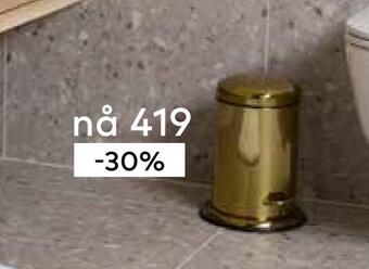 Skeidar Amber pedalbøtte gullfarget tilbud