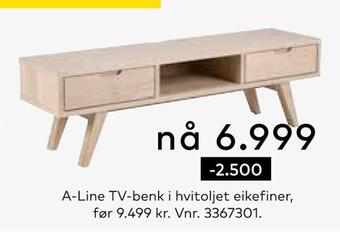 Skeidar A-line tv-benk tilbud