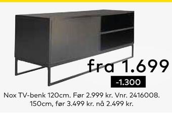 Skeidar Nox tv-benk tilbud