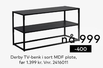 Skeidar Derby tv-benk tilbud
