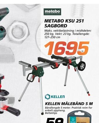 Coop Byggmix Metabo ksu 251 sagbord tilbud