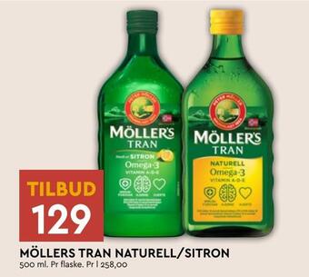 Coop Mega Möllers tran naturell/sitron tilbud