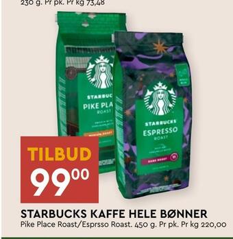 Coop Mega Starbucks kaffe hele bønner tilbud