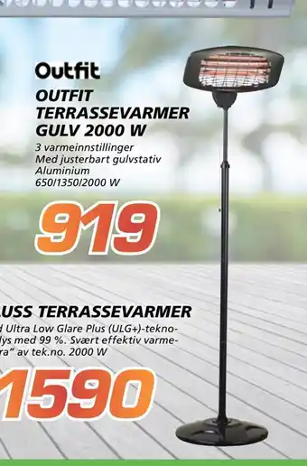 Coop Byggmix Outfit terrassevarmer gulv 2000 w tilbud