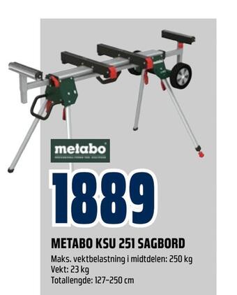 Obs Bygg Metabo ksu 251 sagbord tilbud