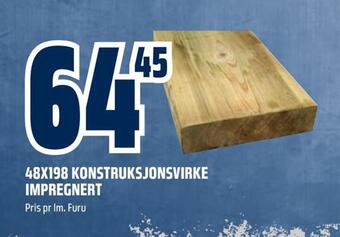 Obs Bygg 48x198 konstruksjonsvirke impregnert tilbud