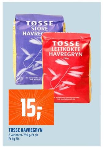 Coop Obs Tøsse havregryn tilbud