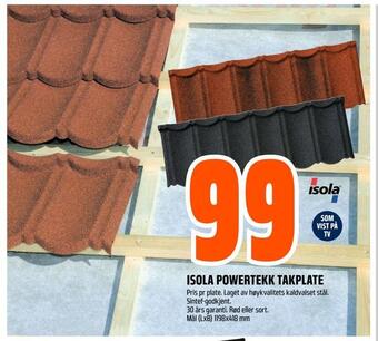 Obs Bygg Isola powertekk takplate tilbud