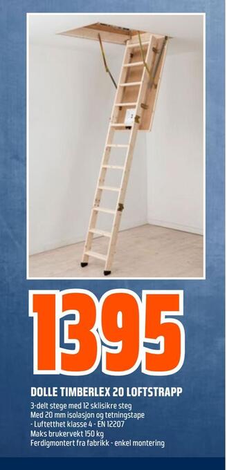 Obs Bygg Dolle timberlex 20 loftstrapp tilbud