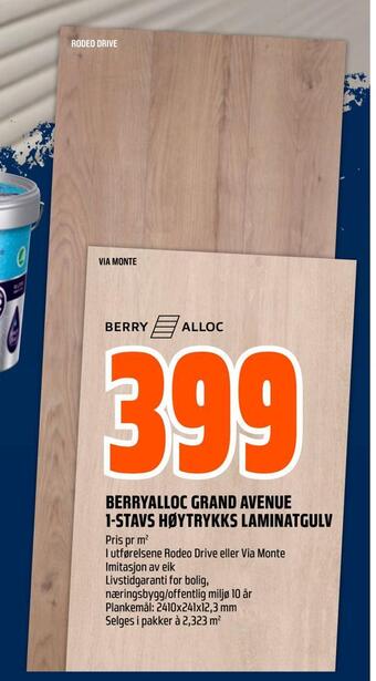 Obs Bygg Berryalloc grand avenue 1-stavs høytrykks laminatgulv tilbud