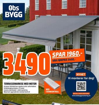 Terrassemarkise med motor