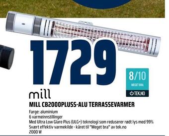 Obs Bygg Mill cb2000pluss-alu terrassevarmer tilbud