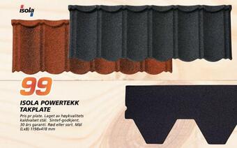 Coop Byggmix Isola powertekk takplate tilbud