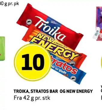 Bunnpris Troika, stratos bar og new energy tilbud