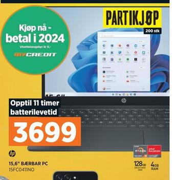 POWER Hp 15,6 bærbar pc tilbud