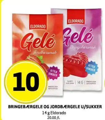 Bunnpris Bringebærgele og jordbærgele u/sukker tilbud