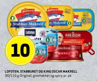 Bunnpris Lofoten, stabburet og king oscar makrell tilbud