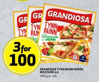 Bunnpris Grandiosa tynn bunn norsk mozzarella tilbud