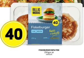 Bunnpris Billig middag fiskeburger tilbud