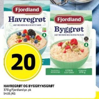 Bunnpris Fjordland grøt tilbud