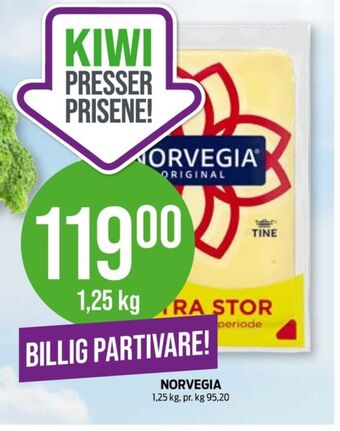 Kiwi Norvegia skæreost tilbud