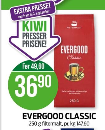 Kiwi Evergood kaffe formalet tilbud
