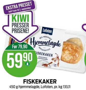 Kiwi Lofoten fiskekaker tilbud