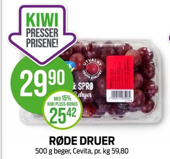 Kiwi Cevita druer tilbud
