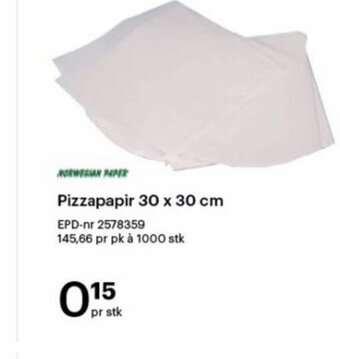 Storcash Pizzapapir 30 x 30 cm tilbud