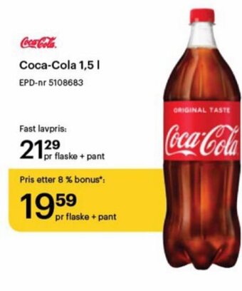 Storcash Coca-Cola 1,5 I tilbud