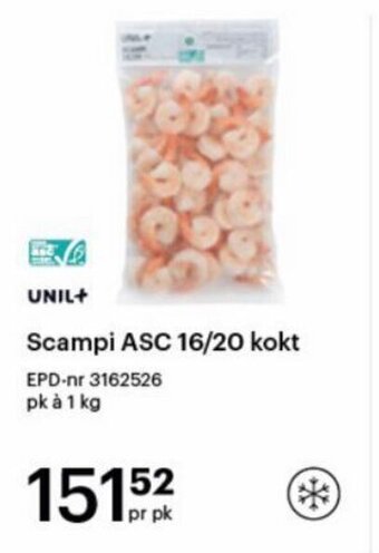 Storcash Scampi ASC 16/20 kokt tilbud