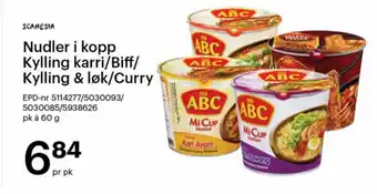 Storcash Nudler i kopp Kylling karri/Biff/ Kylling & løk/Curry tilbud