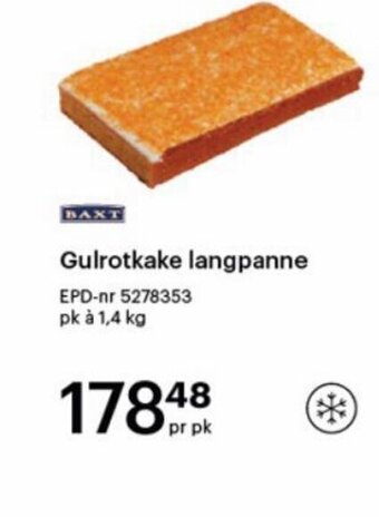 Storcash Gulrotkake langpanne tilbud
