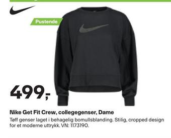 XXL Sport Nike get fit crew, collegegenser, dame tilbud
