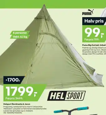 XXL Sport Helsport nordmarka 6, lavvo tilbud