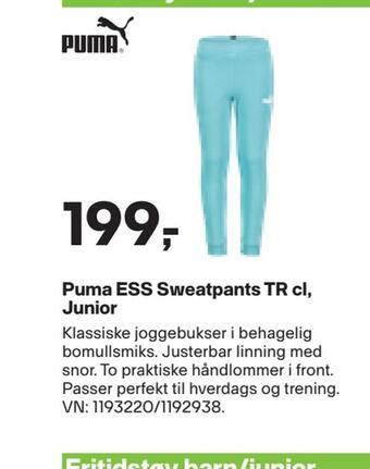 XXL Sport Puma ess sweatpants tr cl, junior tilbud