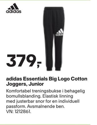 XXL Sport Adidas essentials big logo cotton joggers, junior tilbud