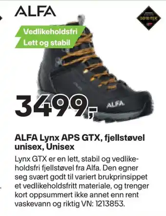 XXL Sport Alfa lynx aps gtx, fjellstøvel unisex, unisex tilbud