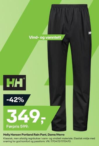 XXL Sport Helly hansen portland rain pant, dame/herre tilbud