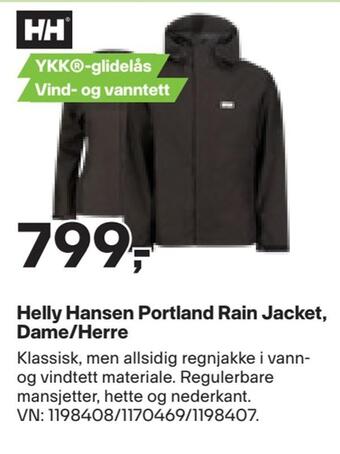 XXL Sport Helly hansen portland rain jacket, dame/herre tilbud