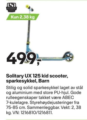 XXL Sport Solitary ux 125 kid scooter, sparkesykkel, barn tilbud