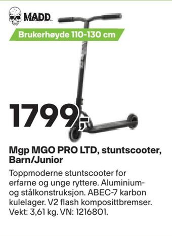 XXL Sport Mgp mgo pro ltd, stuntscooter, barn/junior tilbud