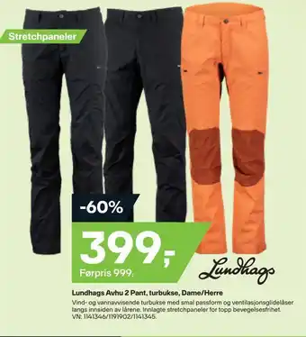 XXL Sport Lundhags avhu 2 pant, turbukse, dame/herre tilbud