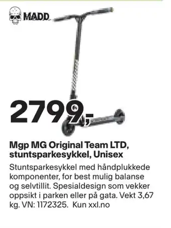 XXL Sport Mgp mg original team ltd, stuntsparkesykkel, unisex tilbud