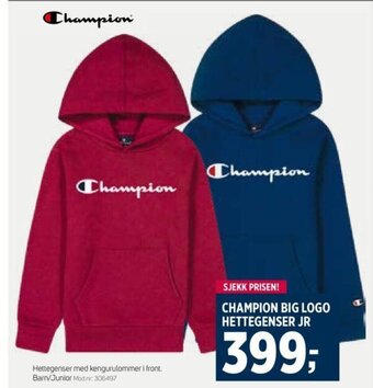 Sport 1 CHAMPION BIG LOGO HETTEGENSER JR tilbud