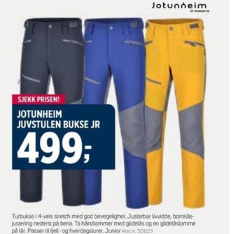 Sport 1 JOTUNHEIM JUVSTULEN BUKSE JR tilbud